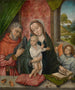Die Heilige Familie mit einem Engel - Meister von 1499 — Ansicht des Kunstwerks