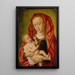 Jungfrau mit Kind und Libelle - Meister von Saint Gilles — gerahmtes Bild an der Wand