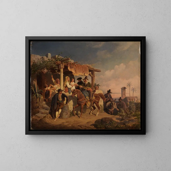 Szenen eines spanischen Genres - Mathias Artaria der Jüngere — gerahmtes Bild an der Wand