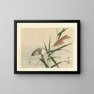 Matsumura Keibun - Common reed and little grebe.webp