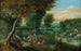 Landschaft mit Reisenden in der Nähe eines Flusses - Mattheus Molanus — Ansicht des Kunstwerks
