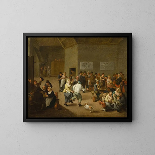 Vergnügung in der Herberge - Mattheus van Helmont — gerahmtes Bild an der Wand