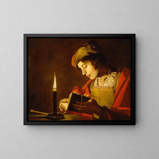 Matthias Stom - A Young Man Reading by Candlelight.webp
