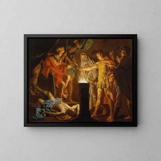 Matthias Stom - Mucius Scaevola in the presence of Lars Porsenna.webp