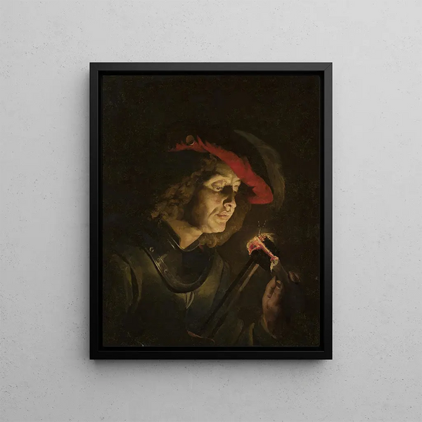 Matthias Stom - Soldier lighting a candle.webp