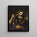 Diogène mit Laterne auf der Suche nach einem ehrlichen Mann - Mattia Preti — gerahmtes Bild an der Wand