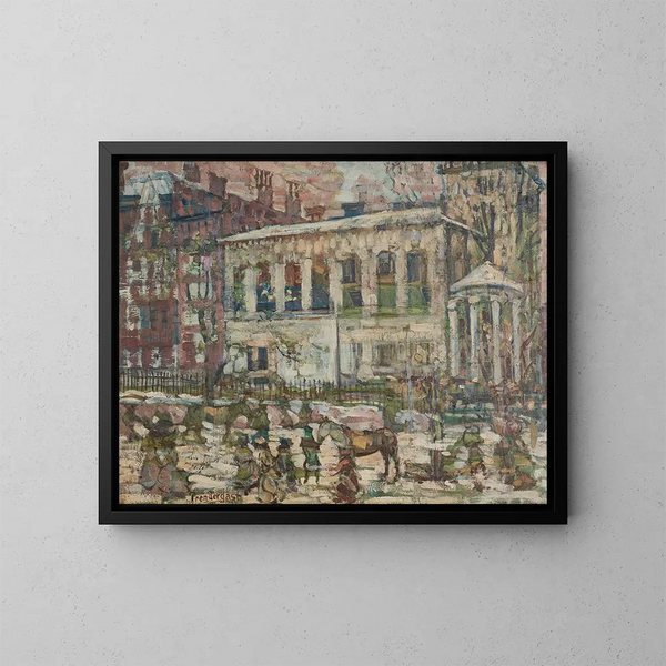 Jour de neige à Boston - Maurice Prendergast — gerahmtes Bild an der Wand