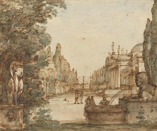 Mauro Antonio Tesi - Capriccio with a Palladian Villa.webp