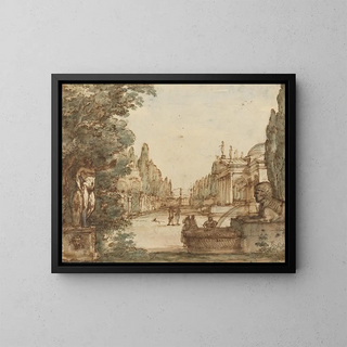Mauro Antonio Tesi - Capriccio with a Palladian Villa.webp