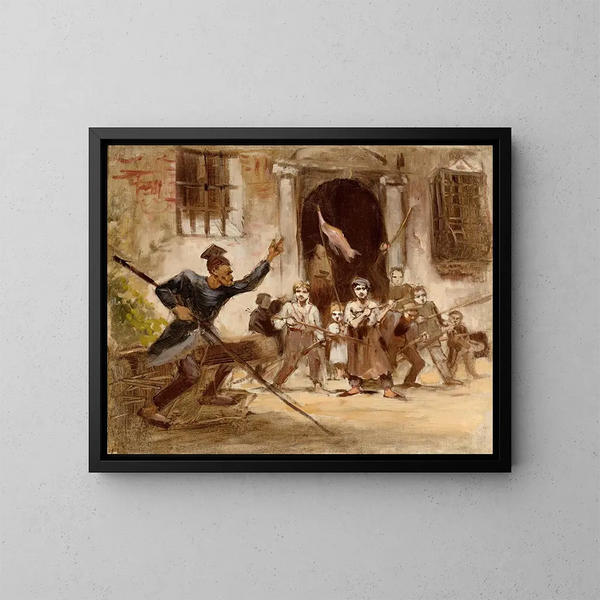 Levy en masse - Maurycy Gottlieb — gerahmtes Bild an der Wand