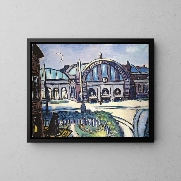 Bahnhof Frankfurt am Main - Max Beckmann — gerahmtes Bild an der Wand