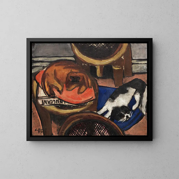 Majong und kalte Hunde - Max Beckmann — gerahmtes Bild an der Wand