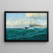 Kanonenboot auf hoher See - Max Jensen — gerahmtes Bild an der Wand