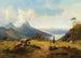 Idyllisches Berglandschaft-Gemälde mit einer Herde von Tieren und Hirten - Max Joseph Wagenbauer — Ansicht des Kunstwerks