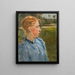 Mädchen in Blau in der Landschaft - Max Liebermann — gerahmtes Bild an der Wand