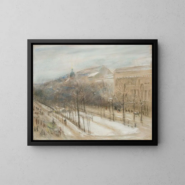 Ansicht vom Fenster des Wohnzimmer des Künstlers auf der Straße Unter den Linden - Max Liebermann — gerahmtes Bild an der Wand