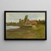 Rue de village à Militsch Landschaft mit Teich - Max Liebermann — gerahmtes Bild an der Wand