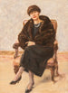 Portrait de Lola Leder en manteau de fourrure assise - Max Liebermann — Ansicht des Kunstwerks