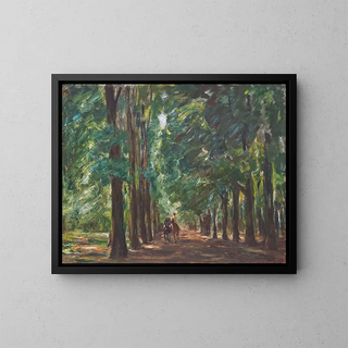 Cavalier dans l'allée près de Sakrow - Max Liebermann — gerahmtes Bild an der Wand