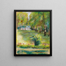 Der Garten der Künstler nach Osten gesehen von der Terrasse mit Blick auf die Birkenstraße und den Wannsee - Max Liebermann — gerahmtes Bild an der Wand