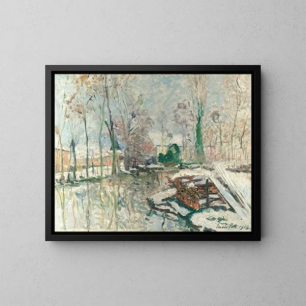 Die Ufer des Boulon im Winter - Maxime Maufra — gerahmtes Bild an der Wand