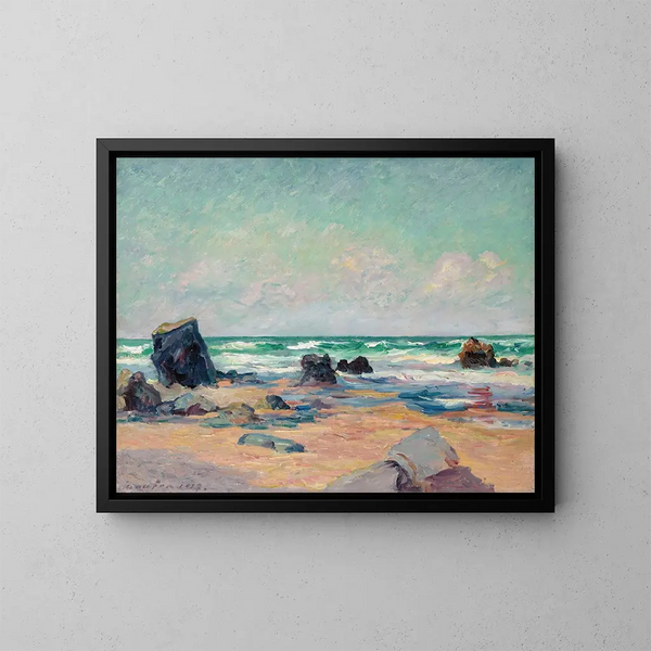 Mare basse, la plage de Port-Blanc, presqu'île de Quiberon - Maxime Maufra — gerahmtes Bild an der Wand