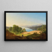 Eine Szene am Starnberger See mit dem Schloss Starnberg im Hintergrund und der Roseninsel - Maximilian Haushofer — gerahmtes Bild an der Wand