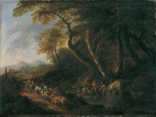 Maximilian Joseph Schinnagl - Waldlandschaft mit Gewsser rechts.webp