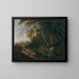 Maximilian Joseph Schinnagl - Waldlandschaft mit Gewsser rechts.webp