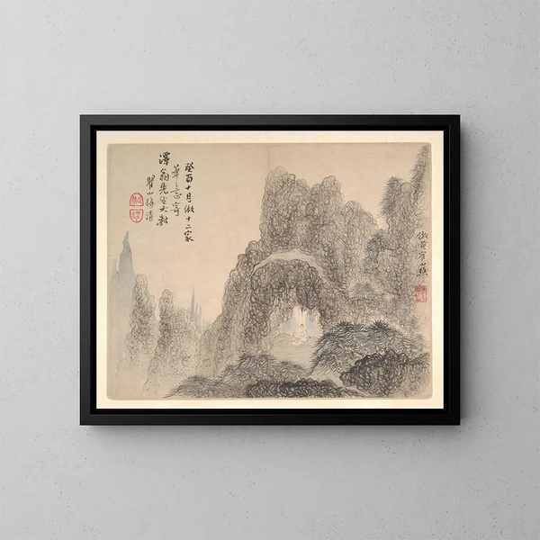 Landschaften nach alten Meistern Pl12 - Mei Qing — gerahmtes Bild an der Wand
