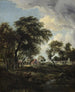 Eine Farm bei Sonnenlicht - Meindert Hobbema — Ansicht des Kunstwerks