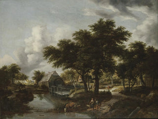 Meindert Hobbema - Wooded Landscape with a Watermill.webp