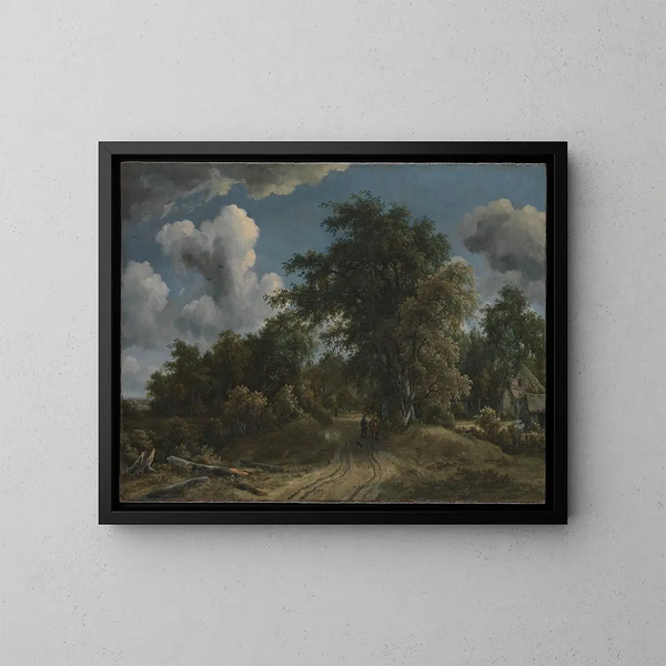 Route forestière - Meindert Hobbema — gerahmtes Bild an der Wand