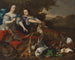 Porträt einer Dame als Göttin Diana und ihre Assistentin mit den Beutestücken der Jagd - Melchior d'Hondecoeter — Ansicht des Kunstwerks
