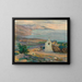 Ein Küstenlandschaft am Abend mit Kapelle - Menci Clement Crnčić — gerahmtes Bild an der Wand