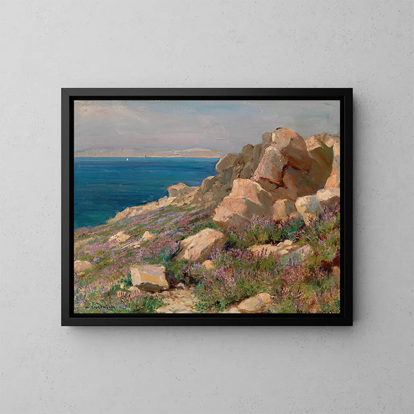 Küstenlandschaft in Kroatien - Menci Clement Crnčić — gerahmtes Bild an der Wand