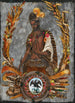 Allegorie des Vaterlandes mit Porträt des Kaisers Moctezuma - Mexikanische Schule — Ansicht des Kunstwerks