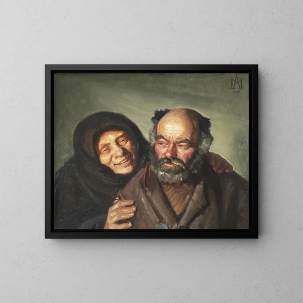 Bonatzi et la joyeuse Elsie - Michael Ancher — gerahmtes Bild an der Wand