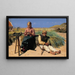 Figuren in einer Landschaft, Kristian der Blinde und Tine unter den Dünen - Michael Ancher — gerahmtes Bild an der Wand