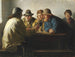 Der Fischer um einen Tisch trinken nach der Arbeit ein Glas - Michael Ancher — Ansicht des Kunstwerks