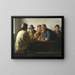 Der Fischer um einen Tisch trinken nach der Arbeit ein Glas - Michael Ancher — gerahmtes Bild an der Wand