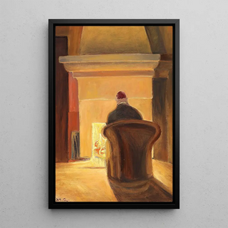 Michael Ancher - Holger Drachmann ved Kaminen Skagen.webp