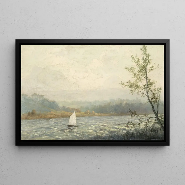 Partie de voile orageuse au Simssee - Michael Licklederer — gerahmtes Bild an der Wand