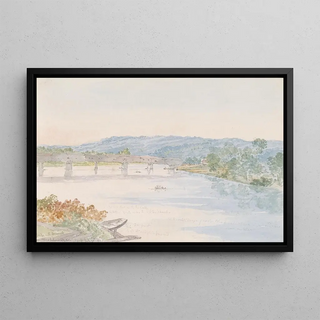 Michael Seymour - Wooden bridge on the Mohawk River Schenectady US July 20th 1846.webp