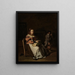 Eine Dame, die im Innenraum Spitzen näht - Michael Sweerts — gerahmtes Bild an der Wand