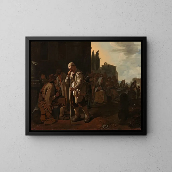 Nourrir les affamés - Michael Sweerts — gerahmtes Bild an der Wand
