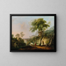Ein mediterranes Landschaft mit Hirten und ihrer Herde - Michael Wutky — gerahmtes Bild an der Wand