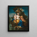Latone und ihre Kinder Apollo und Diana in einer mondhellen Landschaft - Michele Rocca — gerahmtes Bild an der Wand