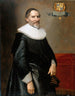 Porträt von François van Aerssen – Michiel van Mierevelt — Diplomat in schwarzem Gewand mit weißer Halskrause und Wappen oben rechts