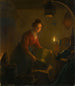 Eine Frau in einer Küche im Kerzenlicht - Michiel Versteegh — Ansicht des Kunstwerks